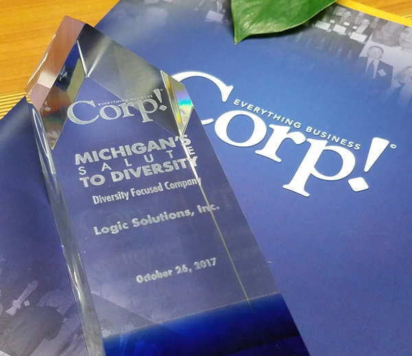 Close up image of Logic's Corp! Diversity Focused Company Award