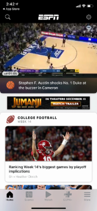 Screenshot from ESPN